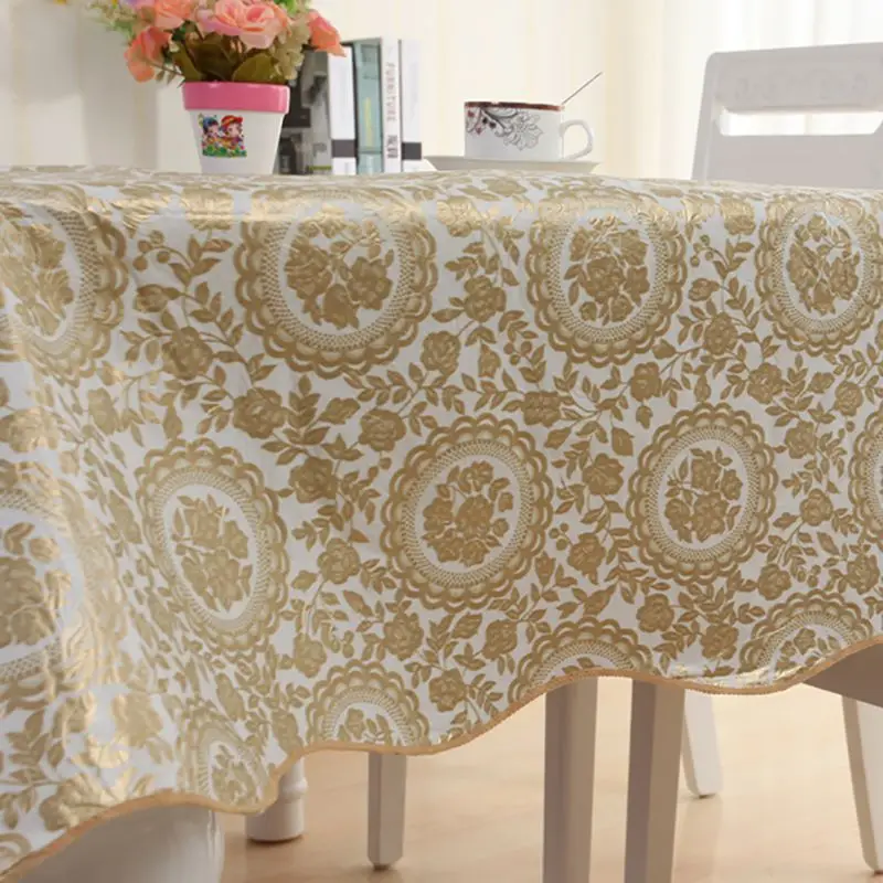 Home PVC Vinyl Tablecloths Plastic Waterproof Dining Party Table Cover Protector