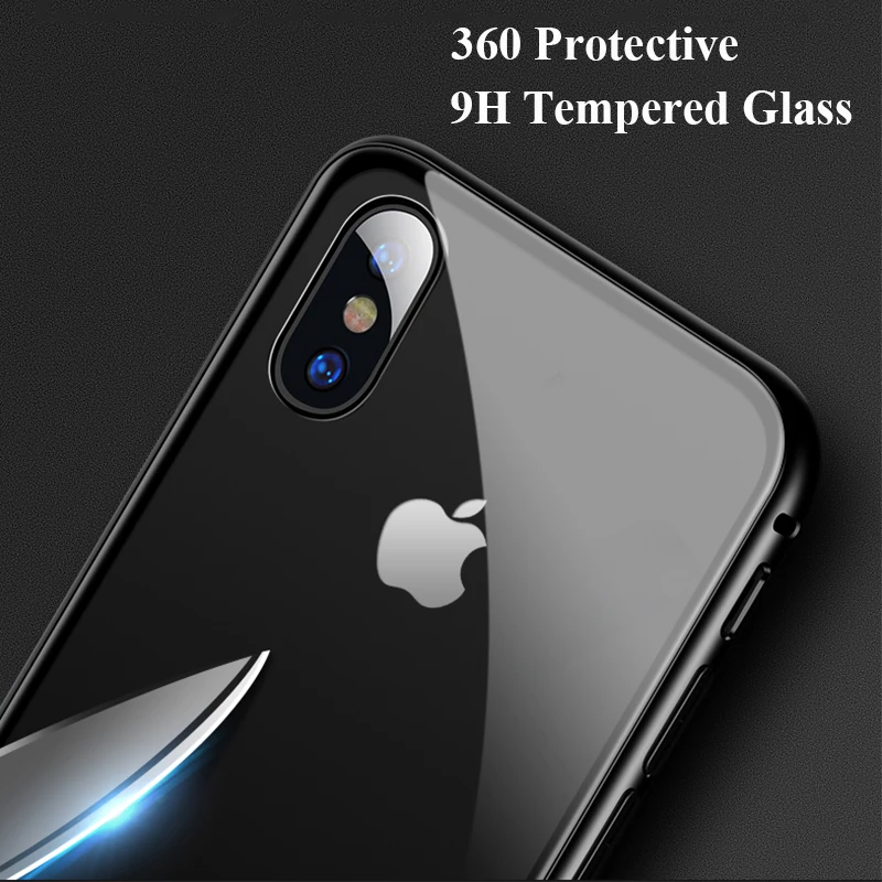 360 магнитный чехол для iPhone 11 Pro XS 8 7 6 металла Стекло Крышка для samsung S10 5G S9 S8 Note 9 S7 край A7 A30 A70 A50 чехол