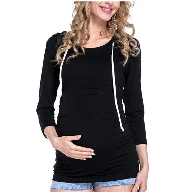 2019 S Women Pregnant Maternity Nursing T-Shirts Breastfeeding Clothing For Pregnant Women Long Sleeve Pregnancy Shirt