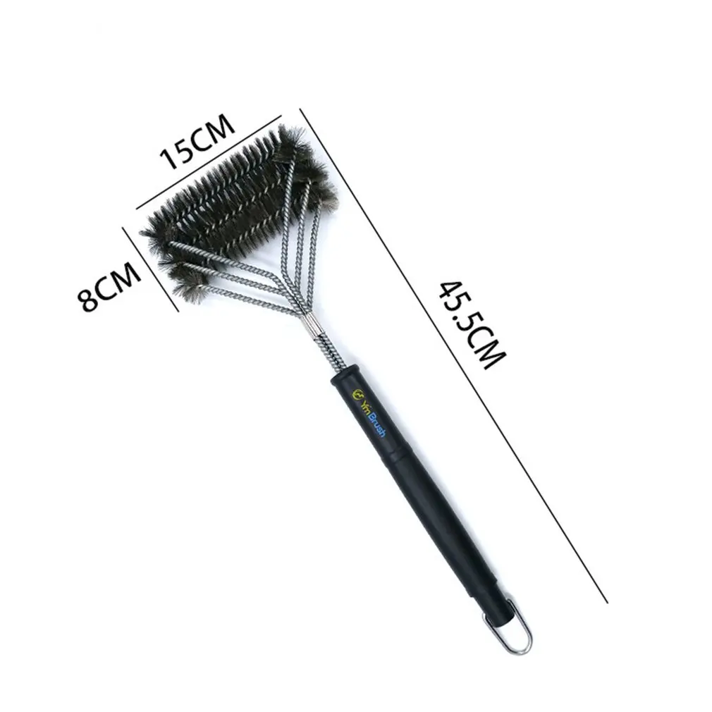 Grill Brush Barbecue Grill BBQ Brush Clean Tool Stainless Steel Wire Bristles Non-stick Cleaning Brushes With Handle