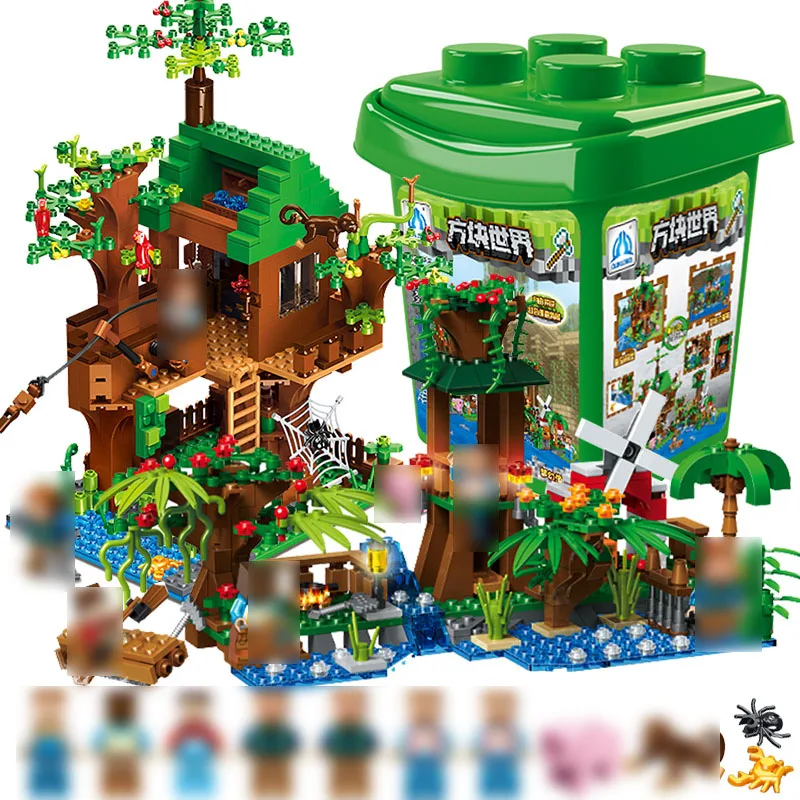 

Building Blocks With Storage Box For Children DIY Educational Product 859PCS Forest Series Bricks