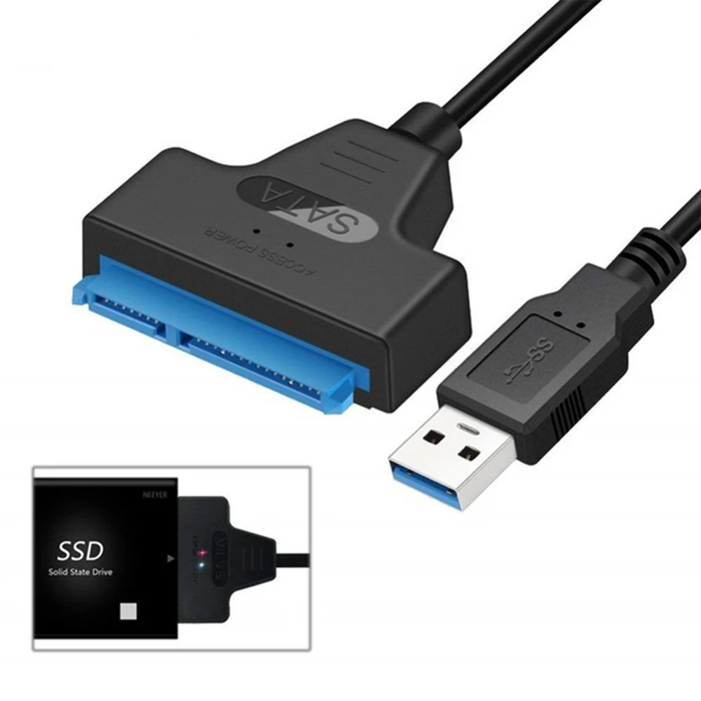 

USB 3.0 SATA 3 Cable Sata to USB Adapter Up to 6 Gbps 2.5" External SSD HDD Hard Drive 22-Pin Sata III Computer Cable Connector