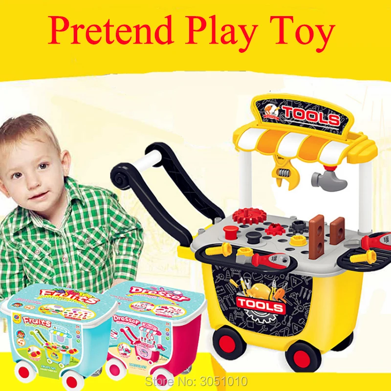 New Arrival 5 Types 1 Set Pretend Play Toy Children Simulation Kitchen Cooking Tableware Toll Make Up Set Cash Register Suitcase