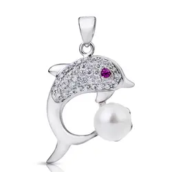 Gnd0636 высокое качество 925 Серебряный кулон Красота Сладкий Дельфин классический Ожерелья с жемчужинами Подвески украшения для Для женщин