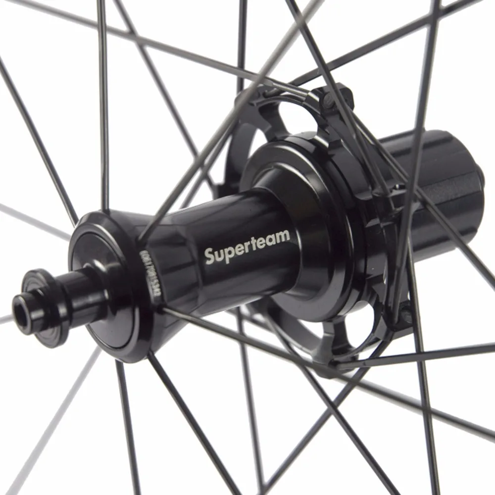 Sale New Arrival Superteam 700C 50mm Clincher Wheelset 12K Twill Carbon Road Wheels Tubular with Taiwan Hub Pillar Aero Spoke 7