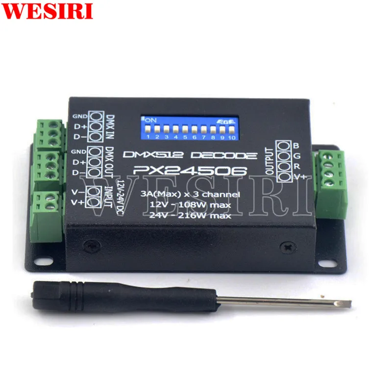PX24506 DMX Decoder Driver RGB Amplifier Controller For LED Lights DC12-24V | Лампы и освещение