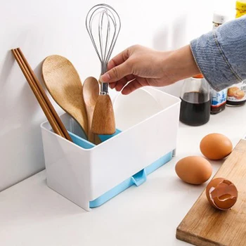 

Creative Separated Washable Dishes Draining Rack Kitchen Drainboard Organizer Storage Box Spoon Spatula Chopsticks Brush Holder