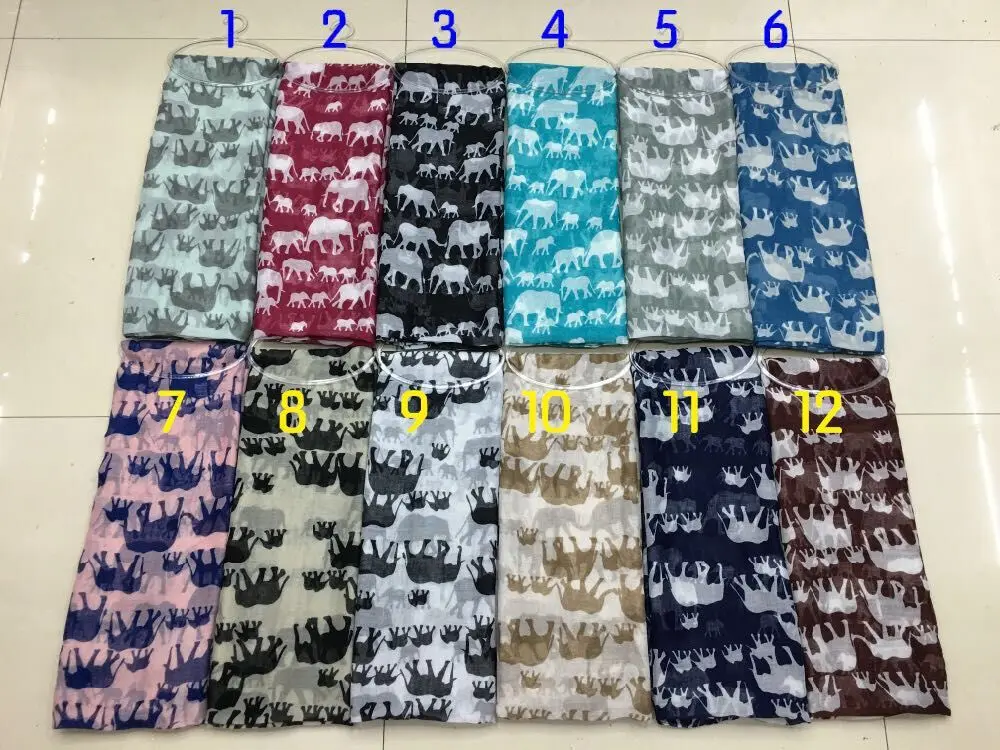 2014 Шарф Модный женский шарф с принтом Животных Слоны печать шаль обертывание