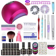 Набор для дизайна ногтей EVEREYA УФ светодиодный светильник Сушилка и 6 цветов Гель-лак для ногтей набор инструментов для ногтей Гель-лак набор инструментов для маникюра