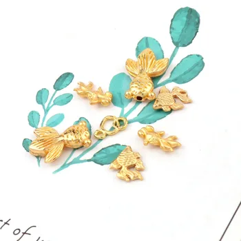 

20pc/lot Random Cute Mini Small Goldfish Metal Material UV Resin Epoxy Mold Making Jewelry Filling For DIY Jewelry Making