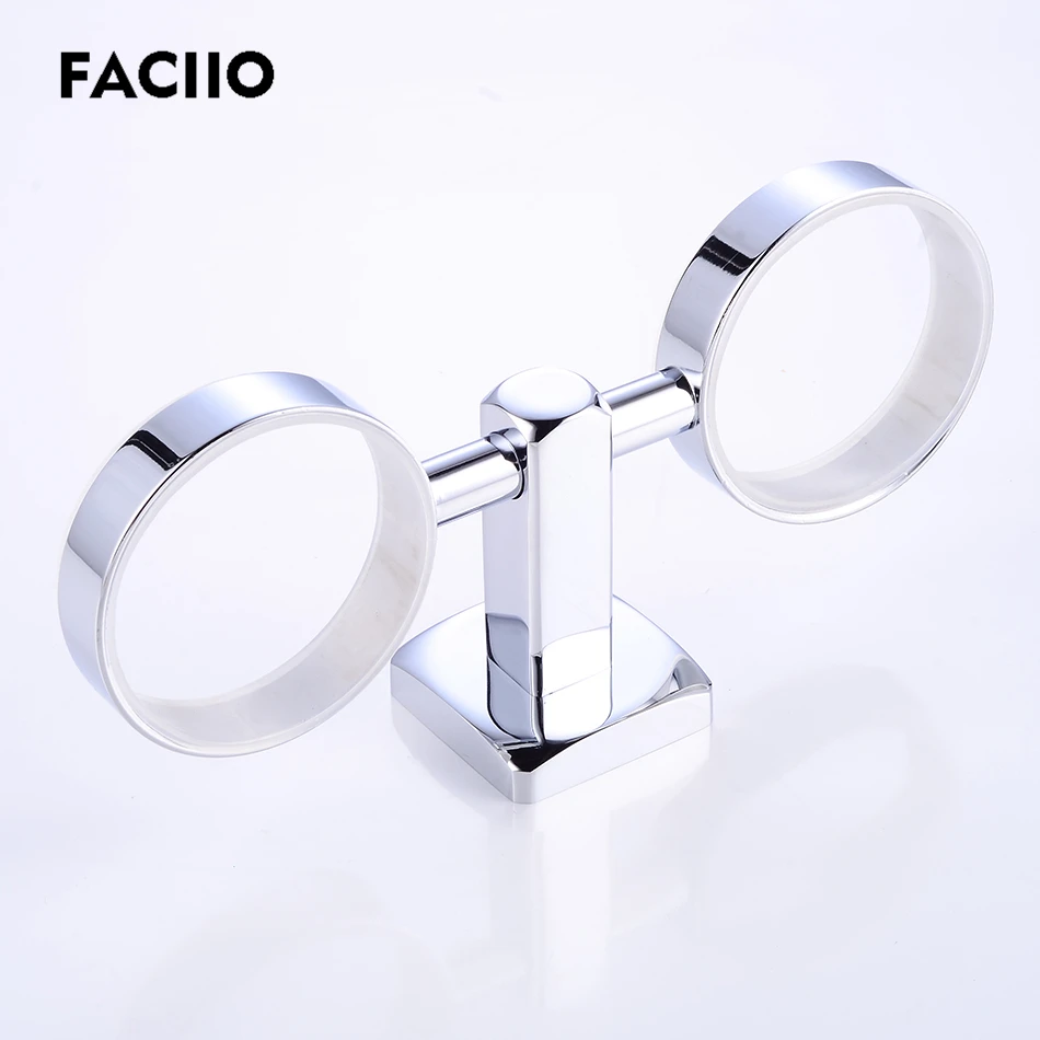 Дешево Faciio Европы Медь двойной держатель чашки Стекло чашки Ванная комната аксессуары зубная щетка футляр для зубной щетки держатели стаканов 5155