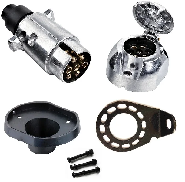 7 pin metal male plugsocketfemale plugtrailer