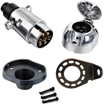 

7 pin metal male plugsocketfemale plugtrailer connectorsocket brackets caravan trailer parts boat trailer parts