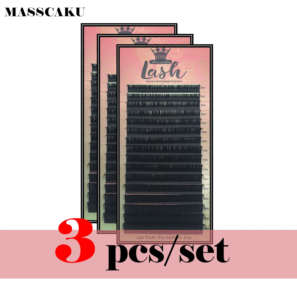 

Free Shipping 3 cases/lot High quality mink eyelash extension individual eyelashes natural eyelashes make up fake false eyelashe