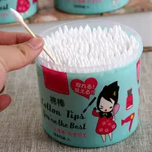 300 шт./кор. бамбук ватным тампоном деревянные палочки Мягкий хлопок бутоны для чистки ушей тампоны