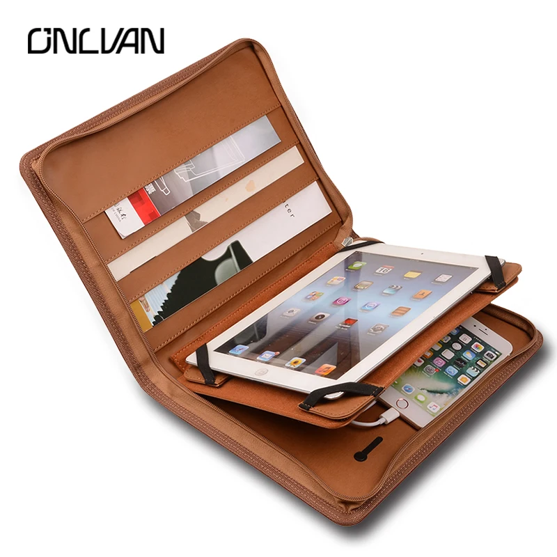 

ONLVAN Portfolio with 6000mAh Removable Power Portable Source Manager Folders Office Pasta Escolar Supply Multifunction Dosya