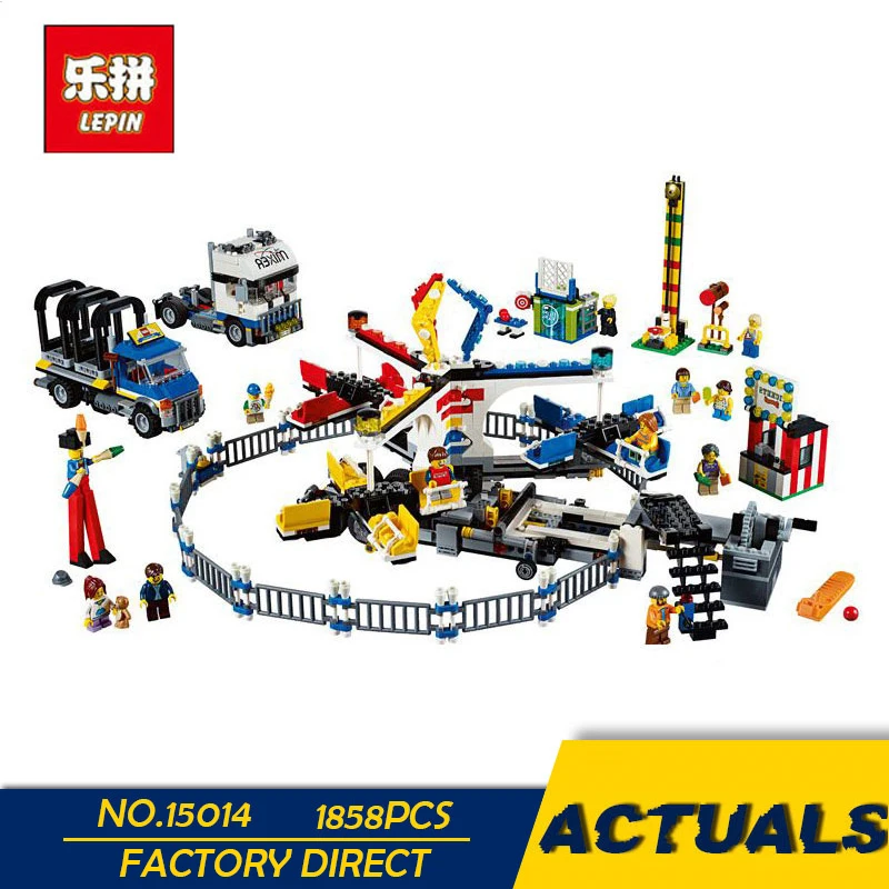 

LEPIN 15014 1858Pcs Amusement park The carnival Model Building Blocks Set Compatible 10244 Architecture lepin DIY toys gifts