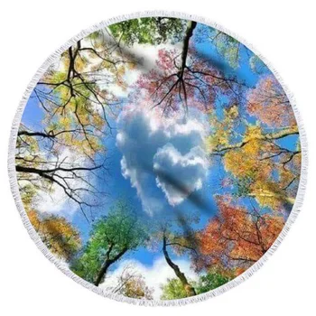 

NEW-Woods Pattern Series Microfiber Beach Towel With Drawstring Backpack Bag Sport Yoga Blanket Swimming Bath Towel