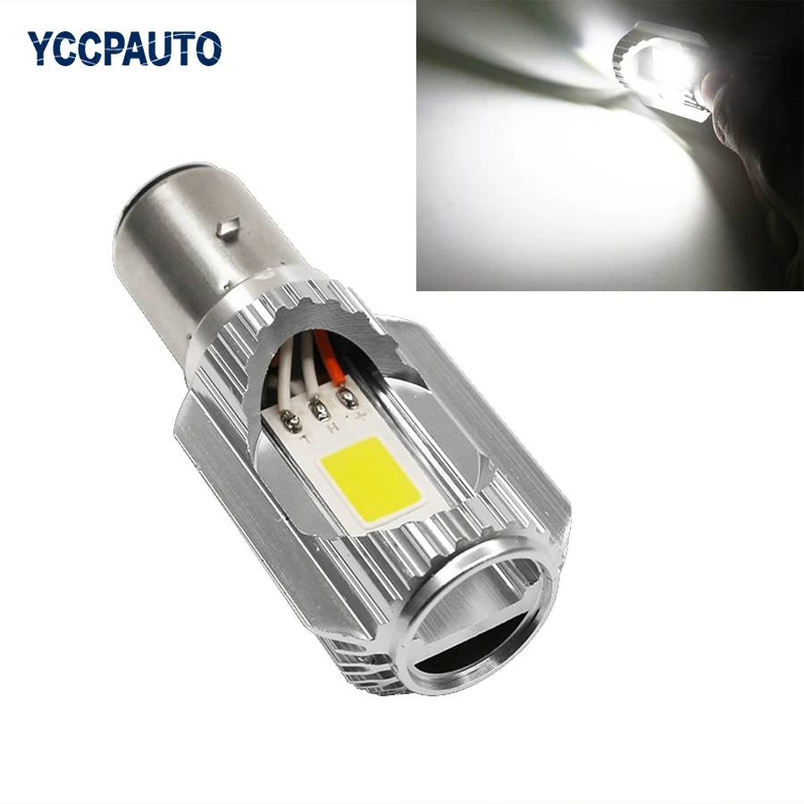 

YCCPAUTO H6 BA20D Motorcycle Led Headlight Hi/Lo Beam Bulb Motorbike Led Light White DC 12V~80V 8W 1000LM Light 6000K Head Lamp