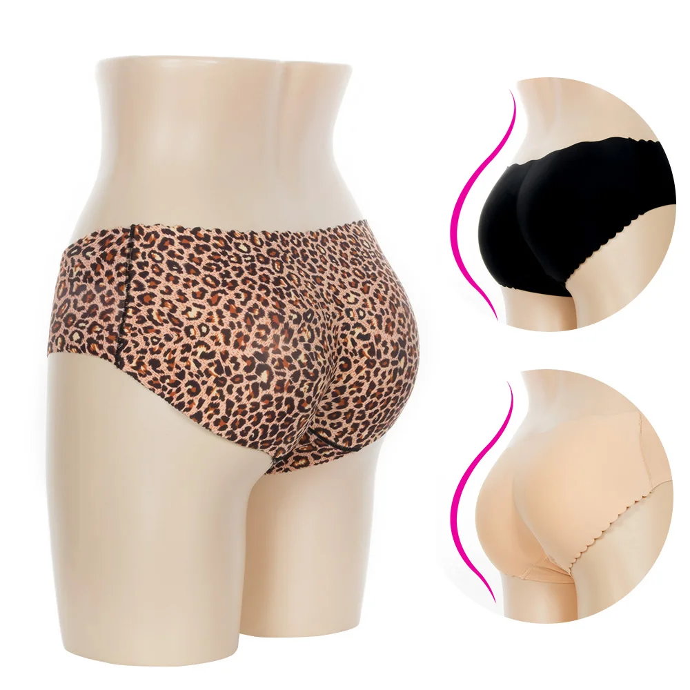 

Sexy Women's Lace Seamless Abundant Padded Leopard Print Solid Enhancer Buttock Panties Push Up Butt Enhancer Buttocks Underwear