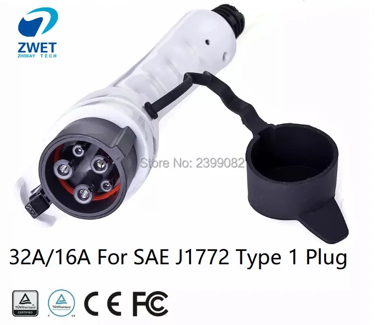 ZWET sae j1772 ev тип 1 штекер EVSE кабель гнездовой разъем для EV SAE J1772, 16A, 32A 240VAC, IP54 MPN: DSI-EV16P-NC MULTICOMP