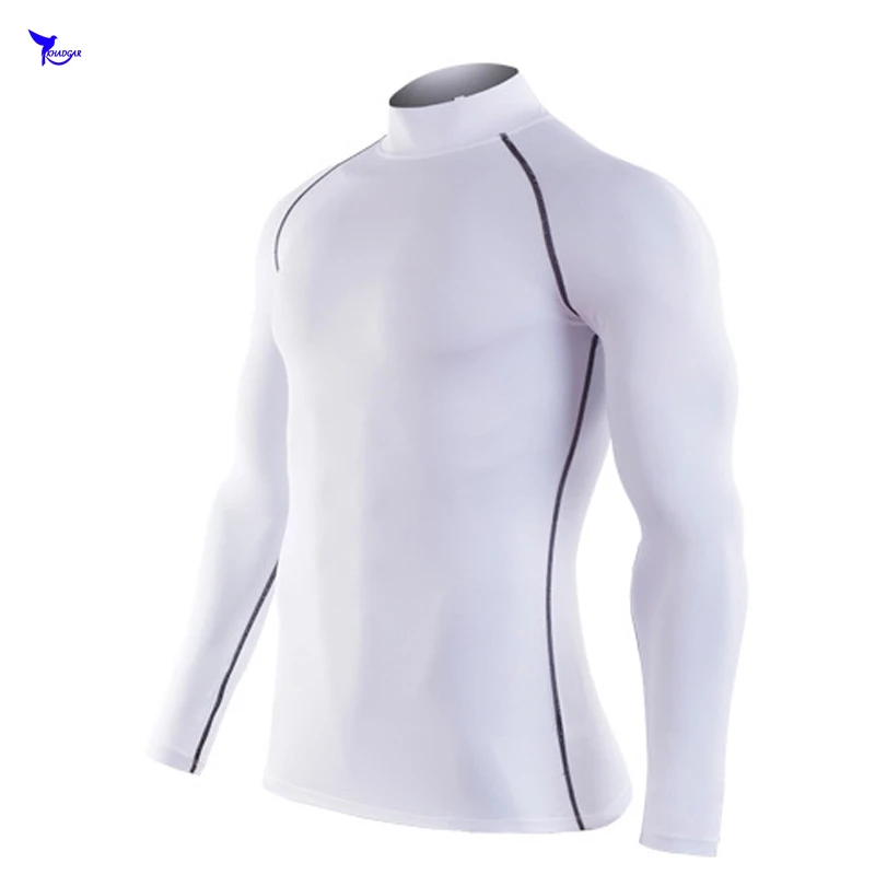 Stand Collar Dry Fit Bodybuilding T shirt Men Compression Running