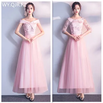 

XBQS-8021#Peach pink Bridesmaid Dress long dresses girl lace up in the back Sister Group of Graduation Dresses