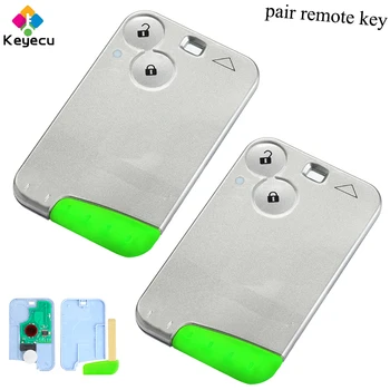 

KEYECU Pair Replacement Smart Card Remote Car Key - 2 Buttons & 433MHz & PCF7926 Chip - FOB for Renault Laguna Espace Vel-Satis