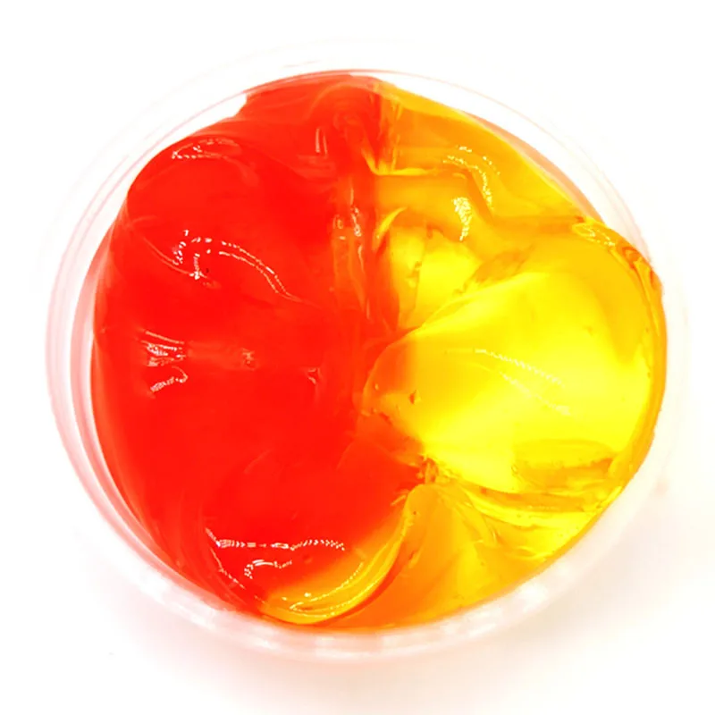 Пушистый слизи кристалл прозрачный Полимерная глина клей талисманы Slimes шар светильник шпатлевка игрушки набор для антистресс детей - Цвет: Red Yellow Slime