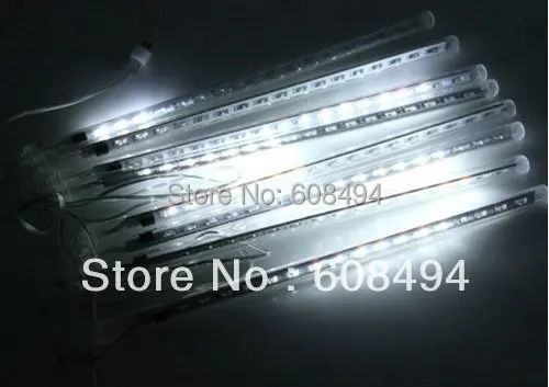 

50cm 240led Festival Decoration LED Meteor shower Rain Lights 8 tubes for Christmas tree Xmas Party Decor String lamp-WHITE