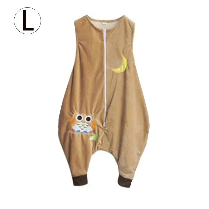 Cute Infant Sleeveless Vest Flannel Leg Sleeping Clothing Clothes Anti-Kick Warm Pajamas Baby Soft Sleeping Clothes - Цвет: A05  L