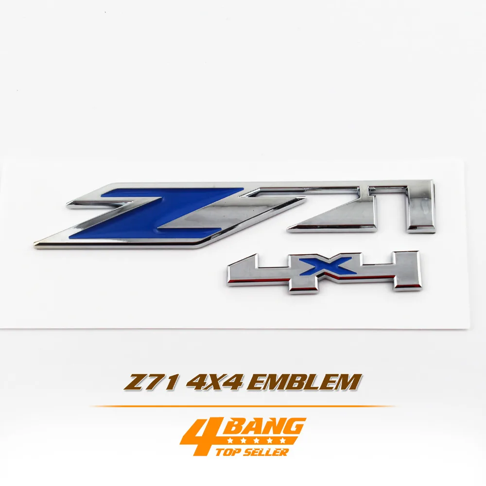 Z71 4x4 Sticker Blue Silver Car Styling Chrome Finished Decal Fender