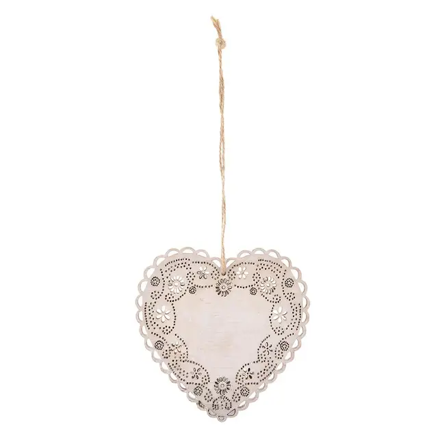 1pcs hollow out heart shaped small hangings love wooden ornaments