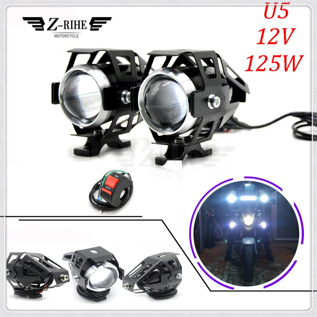 

Universal 12V Motorcycle Metal Headlight Driving Spot Head Lamp Fog Light For Suzuki TL1000S/R VS800 Intruder VZ800 Maraude