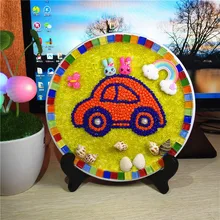 3D машинки раковины диск живопись детей DIY Мозаика Декор с подставкой детский сад ручной работы материал Забавные игрушки подарок на день рождения