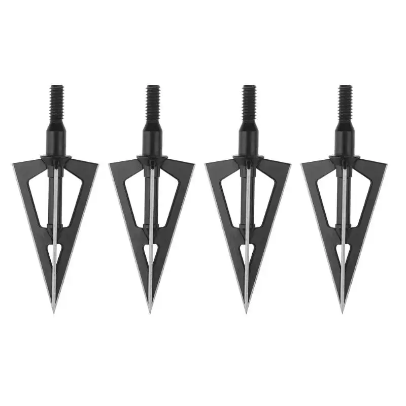 

4pcs Hunting Broadheads 3 Blades Arrowheads Gold/Black Tip Steel For Bow And Crossbow Arrow Head Stainless Steel