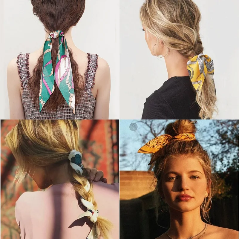 

Elastics Hair Bands Bow Silk Scarf Hair Scrunchies for Girl Ponytail Hair Streamers Tie Hair Rope Rubber Bands Hair Accessories