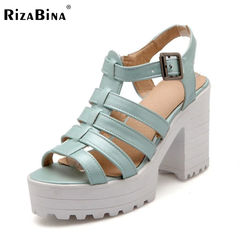 RizaBina ladies ankle strap peep open toe high heel sandals platform font b women b font