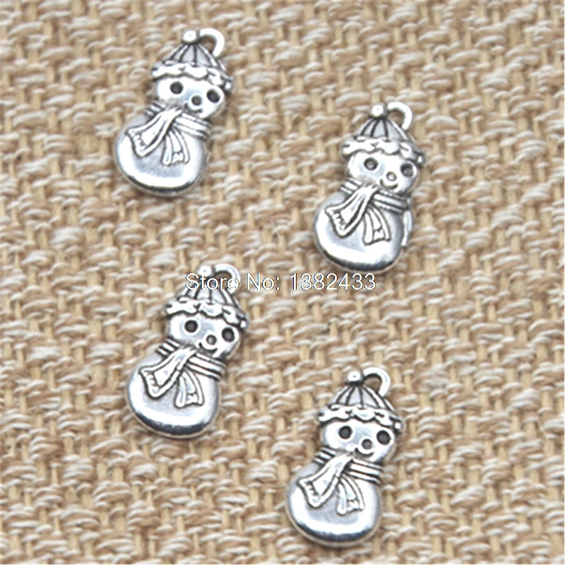 20pcs Snowman Charm Antique silver tone winter charm pendant 9x18mm | Украшения и аксессуары