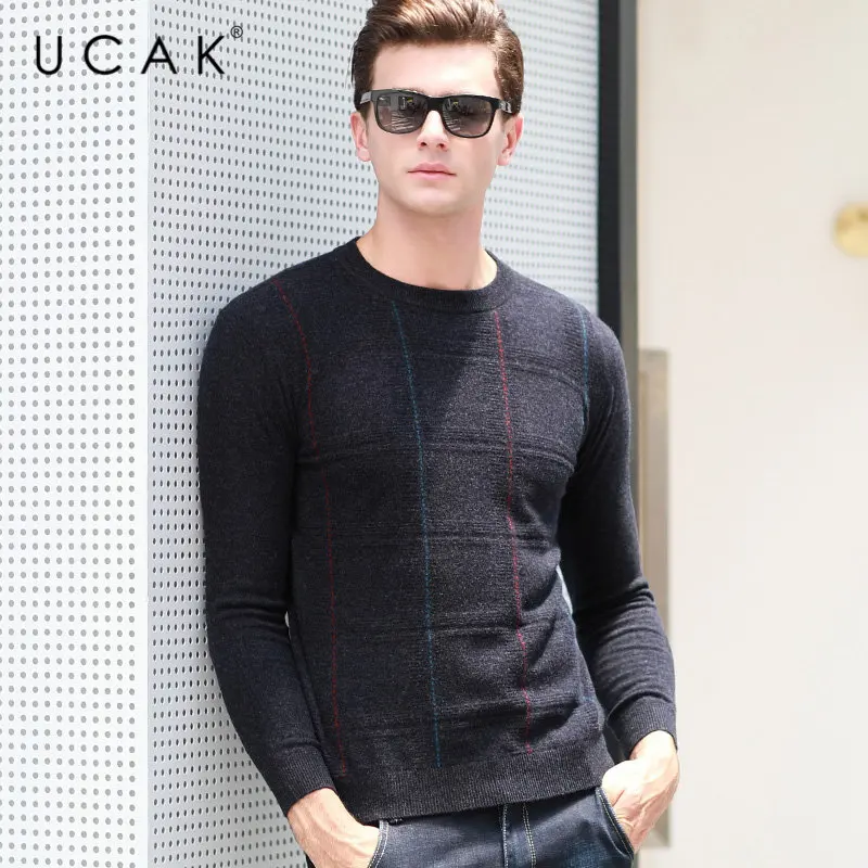 UCAK Brand Merino Woolen Sweater Men 2019 New Arrival Autumn Winter Cashmere Pullover Men O-Neck Pull Homme Plaid Sweaters U3034 UCAK Brand Merino Woolen Sweater Men 2019 New Arrival Autumn Winter Cashmere Pullover Men O-Neck Pull Homme Plaid Sweaters U3034