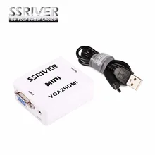 SSRIVER 5 шт./лот мини преобразователь из VGA в HDMI с аудио VGA2HDMI 1080P разъем адаптера для проектора ПК ноутбук к HDTV