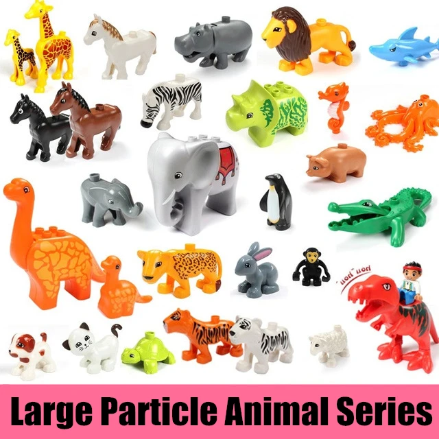 

20Pcs/set Duplo Animal Series Large Particle Building Blocks Zoo Set Kids Toys DIY Brick Compatible With leg Duplo