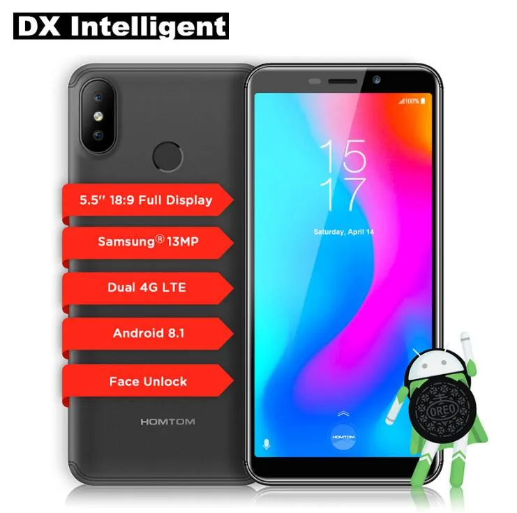 HOMTOM C2 5 &quot18:9 полный Экран Face ID смартфон 4G LTE MTK6739 4 ядра 2 GB + 16 13MP двойной Камера Android 8