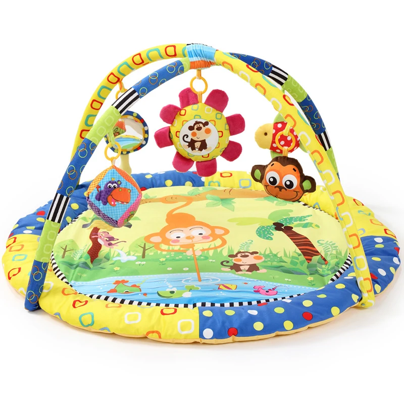 

Baby Soft Play Mat Child Climb Pad Music Toy Cartoon Monkey Activity Educational Crawling Gym Toys Kids Blanket Gift 90cm*90cm