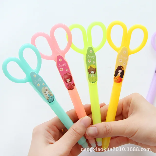 Aliexpress 1 Pcs Kawaii Colored Luminous Scissors Shaped 1 Pcs Kawaii Colored Luminous Scissors Shaped Gel Pen Pens Creative Stationery With Kids