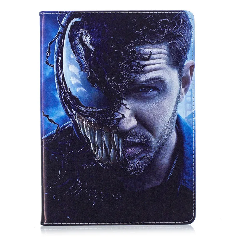 

Venom cartoon shell case for Apple ipad 2 3 4 5 6 automatic sleep wake up flip support leather case cover Folio protective cover
