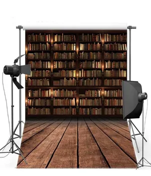 

Bookshelf Bookcase Library Floor backdrops Vinyl cloth High quality Computer printed party Backgrounds