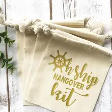 На заказ Nauti девушка свадьба девичник похмелья восстановление набор выживания пользу муслиновые мешки свадебный душ вечерние goodie сумки