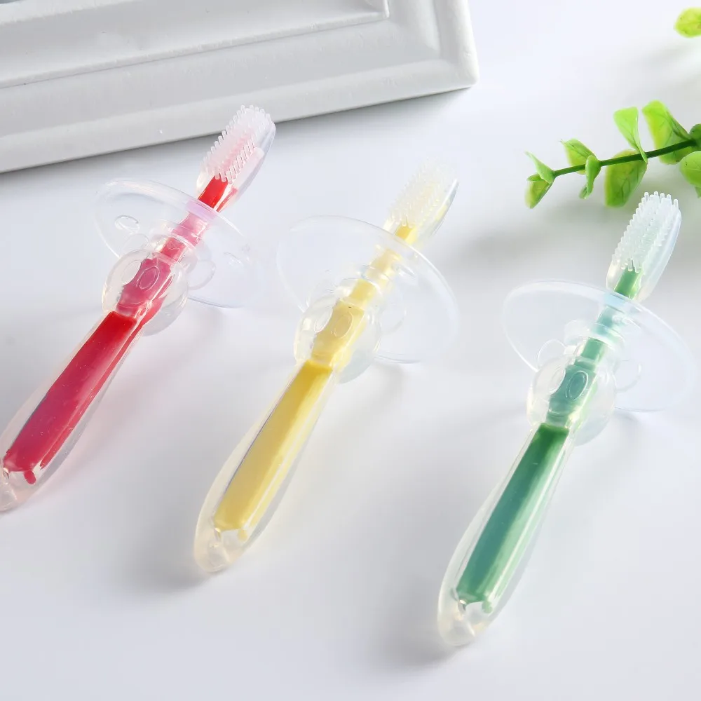 1Pcs Silicone Kids Teether Training Toothbrushes For Children Teeth Clear Massage Baby
