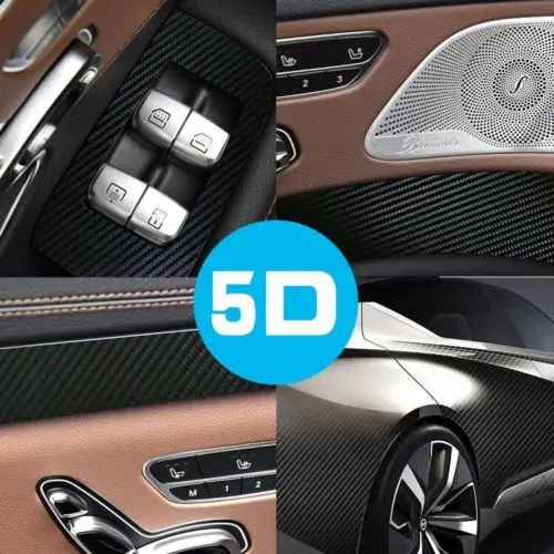 

SUNICE Car Styling 5D Carbon Fiber Film Auto Car Body Wrap Vinyl Film Sticker Car Inner Exterior Wrap Air Bubble Free 1.52*5m